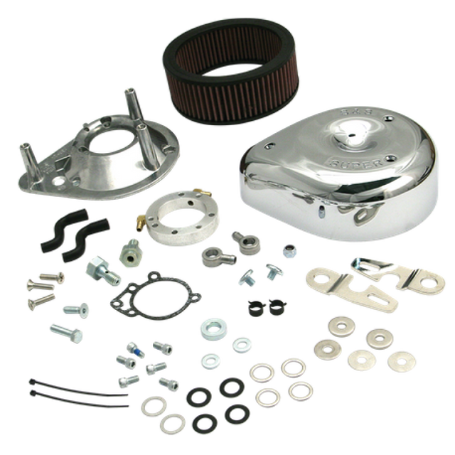 S&S Cycle 91-06 Carbureted XL Sportster Models Teardrop Air Cleaner Kit - Chrome S&S Cycle Air Intake Components  AXOPROS