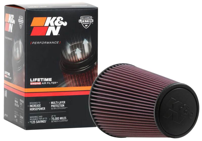 K&N Universal Chrome Filter 6 inch FLG / 7.5 inch Base / 4.5 inch Top / 9 inch Height K&N Engineering Air Filters - Universal Fit  AXOPROS