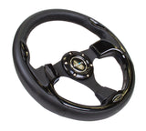 NRG Reinforced Steering Wheel (320mm) Blk w/Gloss Black Trim NRG Steering Wheels  AXOPROS