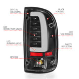 ANZO 95-00 Toyota Tacoma LED Taillights Black Housing Clear Lens (Pair) ANZO Tail Lights  AXOPROS
