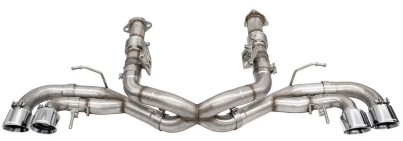 Corsa 20-24 Corvette C8 3in Xtreme Cat-Back Exhaust 4.5in Pol Quad Tips - Integrates stock AFM Valve CORSA Performance Catback  AXOPROS