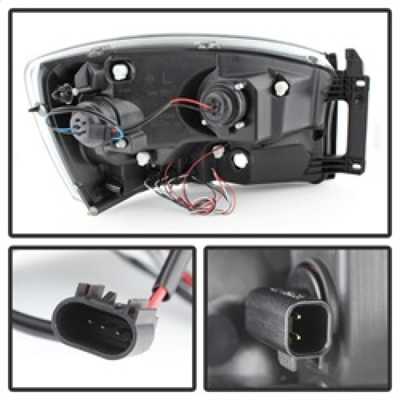 Spyder Dodge Ram 1500 06-08/Ram 2500 06-09 Projector Headlights LED Halo LED Blk PRO-YD-DR06-HL-BK SPYDER Headlights  AXOPROS