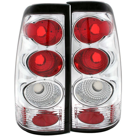 ANZO 1999-2002 Chevrolet Silverado 1500 Taillights Chrome ANZO Tail Lights  AXOPROS