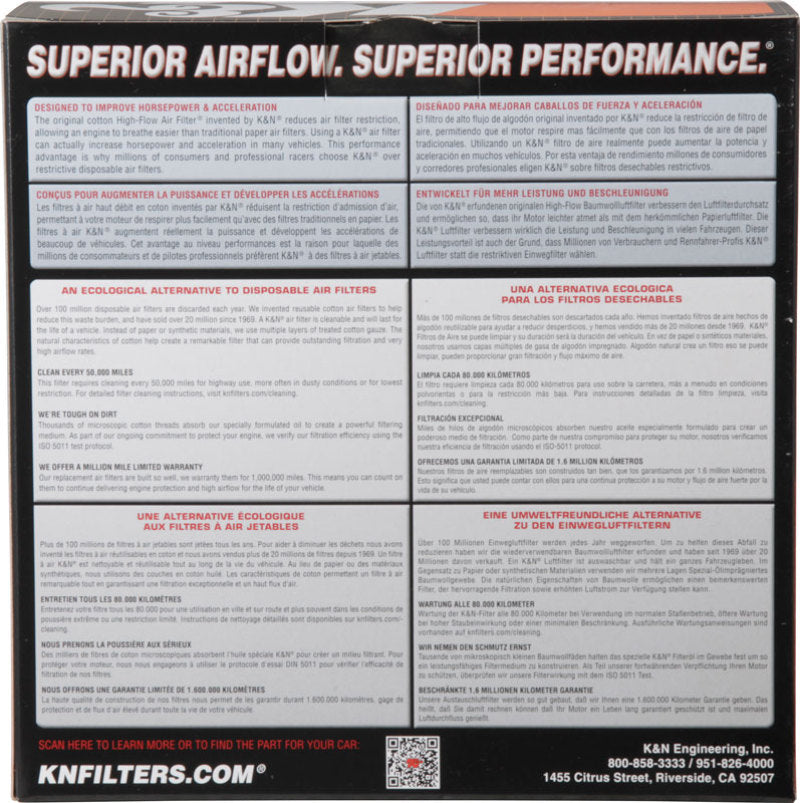 K&N Custom Round Filter 5-1/8in FLG / 9in OD x 4-1/8in HW/VENT K&N Engineering Air Filters - Direct Fit  AXOPROS