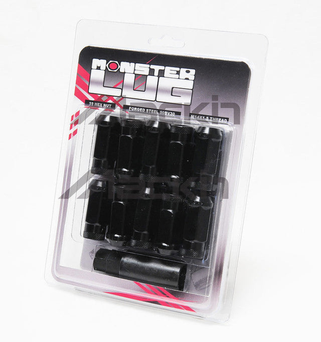 Wheel Mate Monster Open End Lug Nut Set of 20 - Black 1/2in Wheel Mate Lug Nuts  AXOPROS