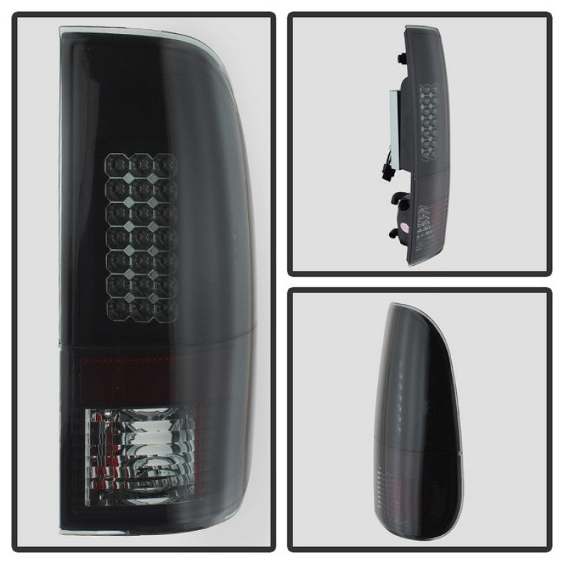 Spyder Ford F150 side 97-03/F250 Super Duty 99-07 LED Tail Lights Blk Smke ALT-YD-FF15097-LED-BSM SPYDER Tail Lights  AXOPROS
