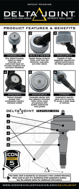 ICON 2007+ Toyota Tundra Tubular Upper Control Arm Delta Joint Kit ICON Control Arms  AXOPROS