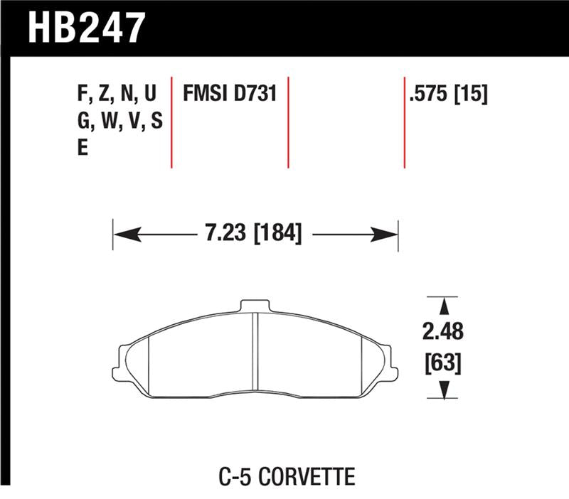 Hawk 04-09 Cadillac XLR / 01-04 Corvette Z06/ 05-06 Pontiac GTO DTC-30 Race Front Brake Pads Hawk Performance Brake Pads - Racing  AXOPROS