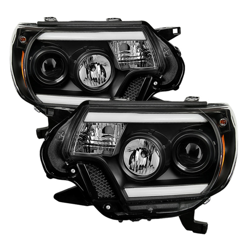 Spyder Toyota Tacoma 12-15 Projector Headlights Light Bar DRL Black PRO-YD-TT12-LBDRL-BK SPYDER Headlights  AXOPROS
