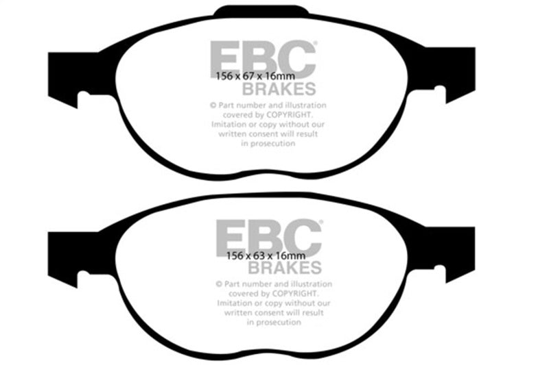EBC 12+ Ford C-Max 2.0 Hybrid Yellowstuff Front Brake Pads EBC Brake Pads - Performance  AXOPROS