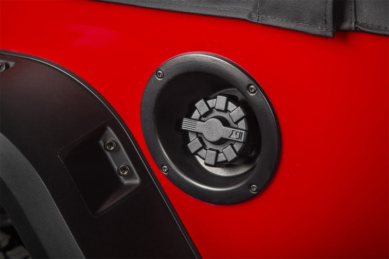 Rugged Ridge 01-19 Jeep Wrangler TJ/LJ/JK/JL Black Elite Aluminum Fuel Cap Rugged Ridge Fuel Caps  AXOPROS