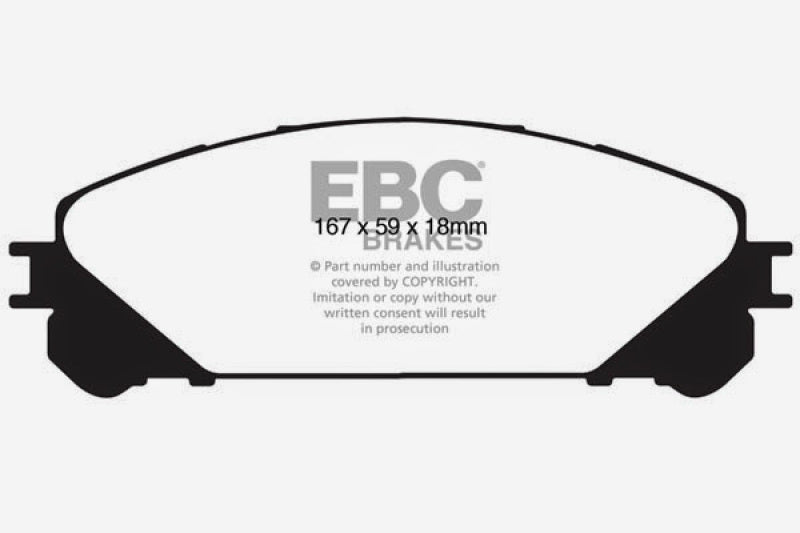 EBC 15+ Lexus NX200t 2.0 Turbo Ultimax2 Front Brake Pads EBC Brake Pads - OE  AXOPROS