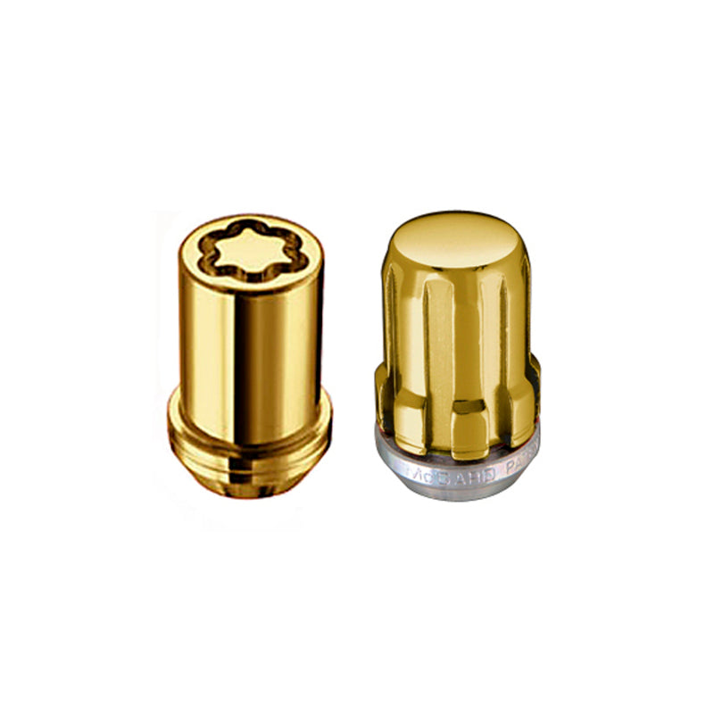 McGard SplineDrive Tuner 5 Lug Install Kit w/Locks & Tool (Cone) M12X1.25 / 13/16 Hex - Gold McGard Lug Nuts  AXOPROS