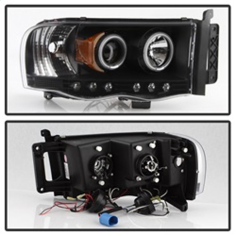 Spyder Dodge Ram 1500 02-05/Ram 2500 03-05 Projector Headlights LED Halo LED Blk PRO-YD-DR02-HL-BK SPYDER Headlights  AXOPROS