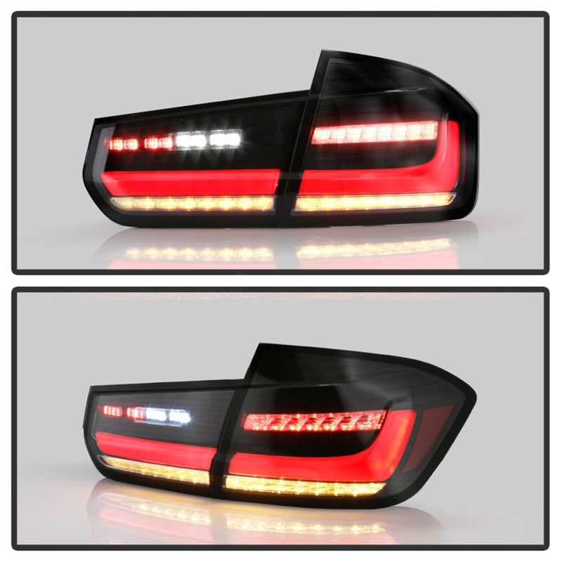 Spyder BMW 3 Series F30 2012-2018 Full LED Tail Lights (ALT-YD-BMWF3012-SEQ-BK) -  Black SPYDER Tail Lights  AXOPROS