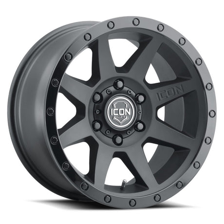 ICON Rebound 17x8.5 6x5.5 25mm Offset 5.75in BS 95.1mm Bore Double Black Wheel ICON Wheels - Cast  AXOPROS