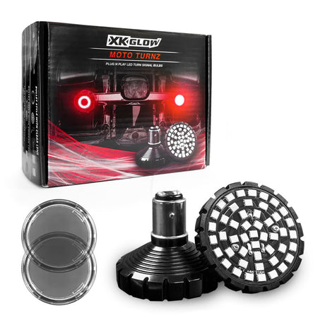 XKGLOW XK Glow Motorcycle Rear LED Turn Signal Kit - Bullet Style Smoked Lenses Light Accessories and Wiring aftermarket performance part