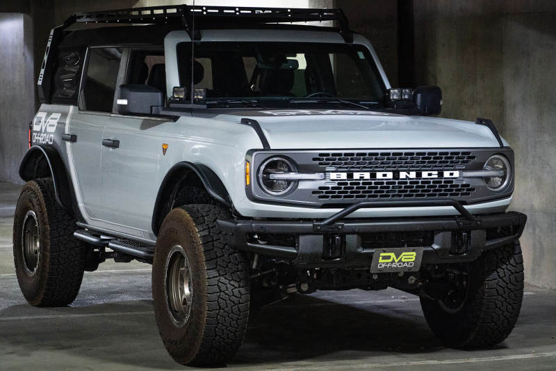 DV8 Offroad 21-22 Ford Bronco Factory Front Bumper Licence Relocation Bracket - Front DV8 Offroad License Plate Relocation  AXOPROS