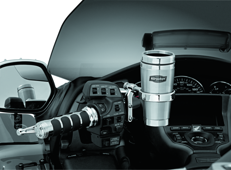 Kuryakyn Drink Holder With Stainless Steel Mug For Perch Mount Chrome Kuryakyn Cup Holders  AXOPROS