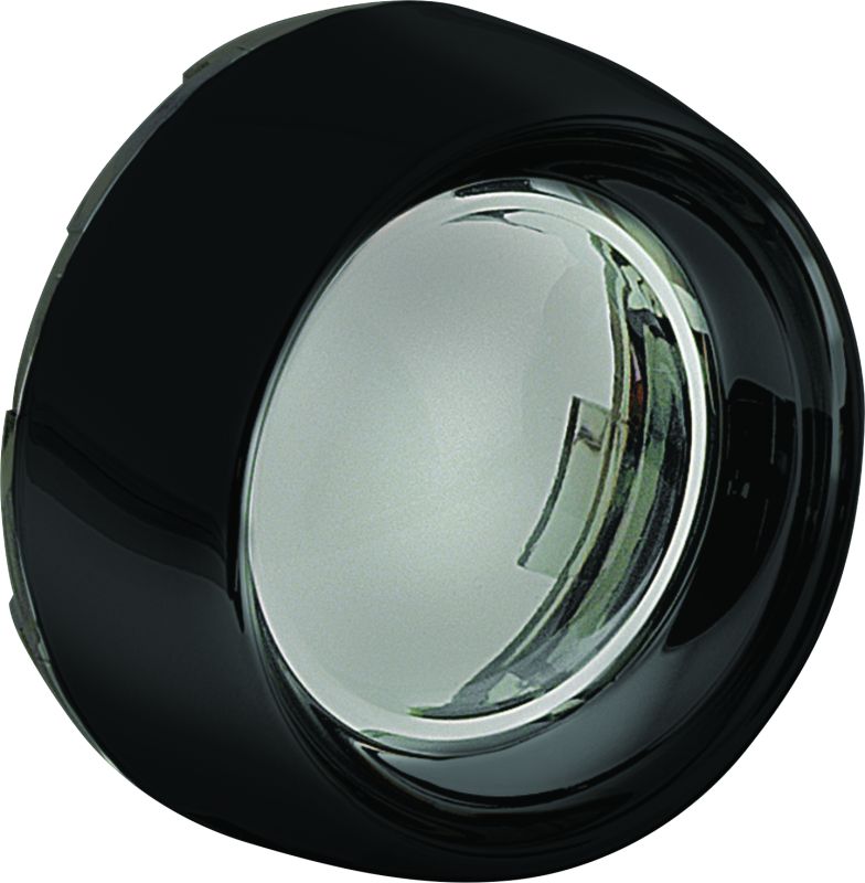 Kuryakyn Deep Dish Bezel For Bullet Turn Signals Smoke Lens Gloss Black Kuryakyn Light Accessories and Wiring  AXOPROS