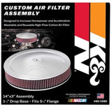 K&N 14in Red Custom Air Cleaner Assembly - 5.125in ID x 14in OD x 2.75in H x 1.25in Drop Base K&N Engineering Air Filters - Direct Fit  AXOPROS