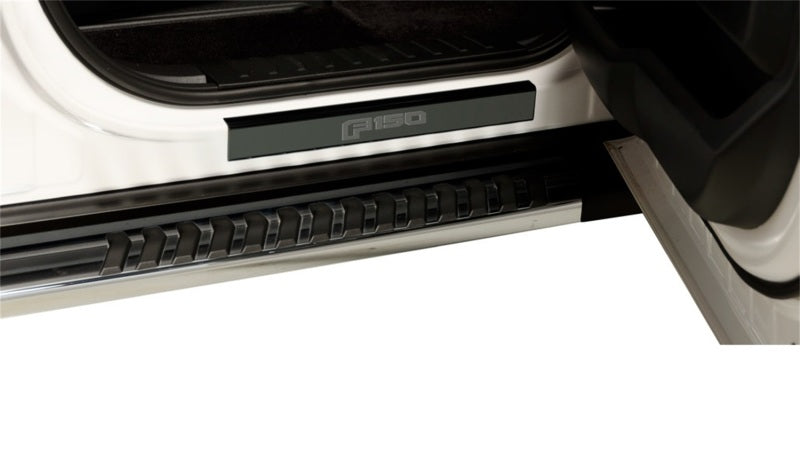 Putco 15-20 Ford F-150 - SuperCrew w/ F-150 Etchinng (4pcs) Black Platinum Door Sills Putco Door Panels  AXOPROS