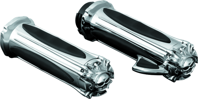 Kuryakyn Premium Zombie Grips With Throttle Boss Dual Cable Chrome Kuryakyn Grips  AXOPROS