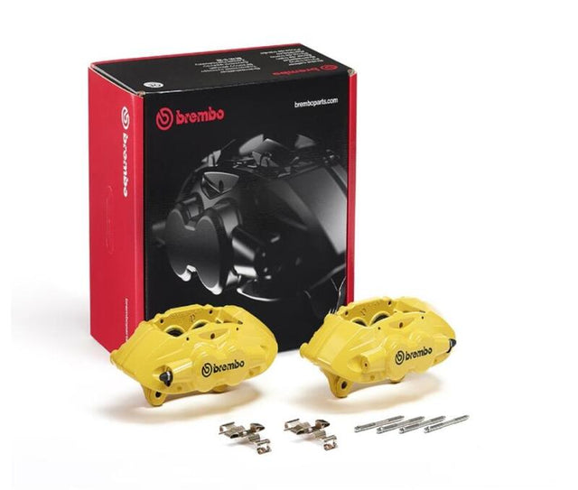 Brembo OE 16-21 BMW M2/17-18 M3/17-20 M4/14-16 M235i Hydraulic Front X-Style Brake Calipers - Yellow Brembo OE Brake Calipers - OE  AXOPROS