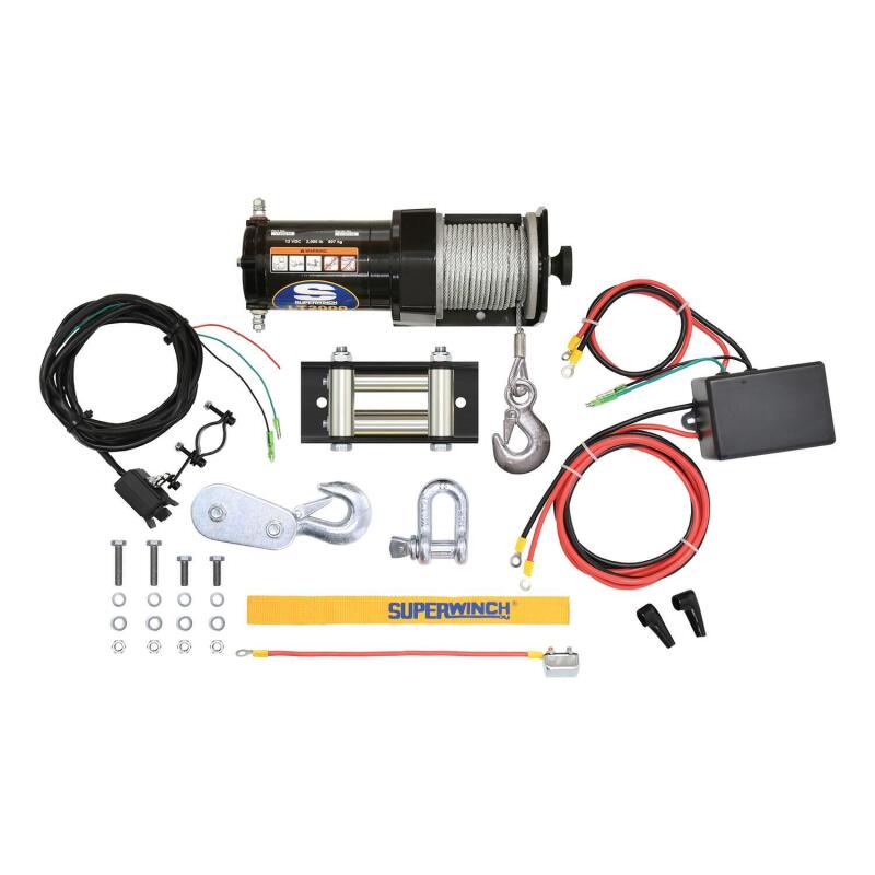 Superwinch 2000 LBS 12V DC 5/32in x 49ft Steel Rope LT2000 Winch Superwinch Winches  AXOPROS