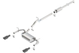 Borla 12-16 Jeep Wrangler 3.6L AT/MT 4DR 4WD S SQ RL AC SR 2.5in 2in TIP 3.5inx3.28in Black Chrome Borla Catback  AXOPROS