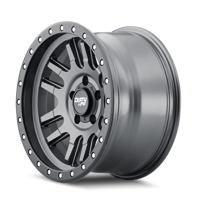 Dirty Life 9309 Canyon Pro 17x9/5x127 BP/-12mm Offset/71.5mm Hub Satin Graphite Wheel - Beadlock Dirty Life Wheels - Cast  AXOPROS