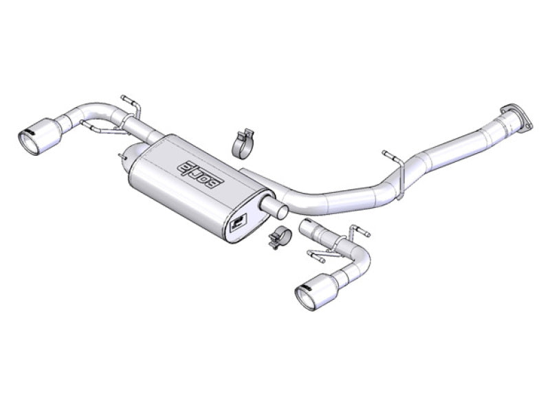 Borla 03-09 Mazda RX-8 1.3L Single Round Rolled Angle-Cut Cat-Back Exhaust Borla Catback  AXOPROS