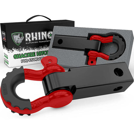 Rhino USA Rhino USA Shackle Hitch Receiver W/ D-Ring (Red) Shackle Kits aftermarket performance part