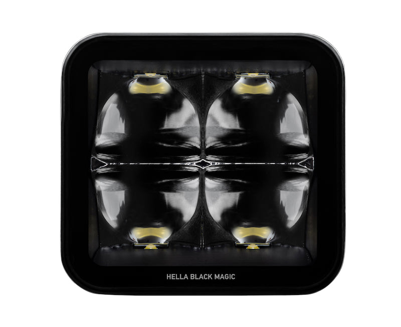 Hella Universal Black Magic 3.2in L.E.D. Cube Kit - Spot Beam Hella Fog Lights  AXOPROS