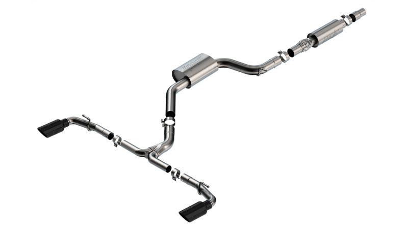 Borla 22-23 Volkswagen Golf GTI 2.0L AT/MT 3inch S-Type Cat-Back Exhaust - 4in Black Chrome Tips Borla Catback  AXOPROS