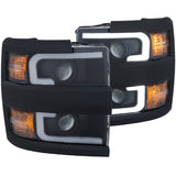 ANZO Projector Headlights 15-17 Chevrolet Silverado 2500HD / 3500HD Black w/ Black Rim ANZO Headlights  AXOPROS