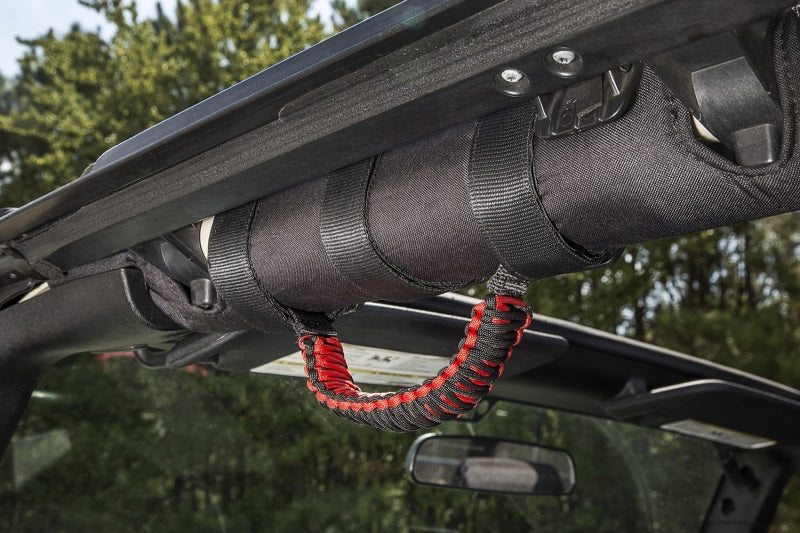 Rugged Ridge Paracord Grab Handles Red/Black Pair Rugged Ridge Dash & Interior Trim  AXOPROS