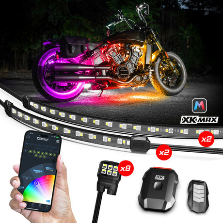 XKGLOW XK Glow XKmax RGBW 10pc addressable Motorcycle Underglow Light Kit Light Accessories and Wiring aftermarket performance part