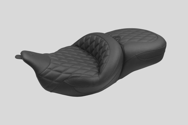 Mustang 08-25 Harley FL Touring Rd King Sp, Rd Glide Ltd, Dble Diamond Super Touring - Black Mustang Motorcycle One-Piece Motorcycle Seats  AXOPROS