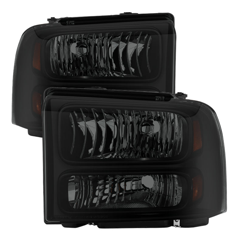 Xtune Ford F250/350/450 Super Duty 05-07 Crystal Headlights Black Smoked HD-JH-FS05-AM-BSM SPYDER Headlights  AXOPROS