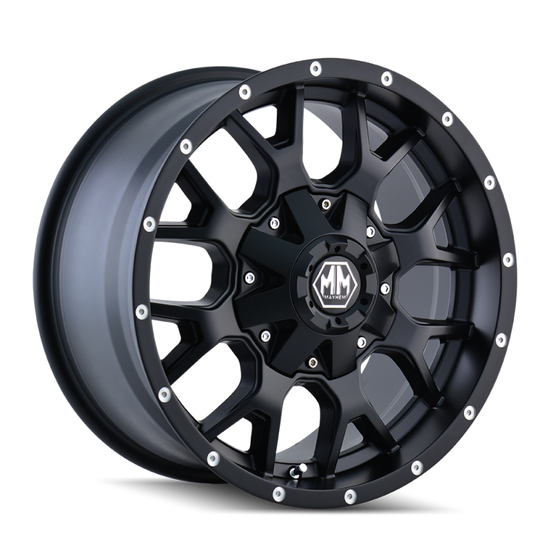 Mayhem 8015 Warrior 20x9 / 8x180 BP / 18mm Offset / 124.1mm Hub Matte Black Wheel Mayhem Wheels - Cast  AXOPROS