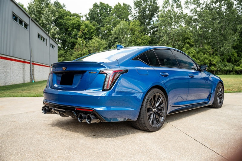 Corsa 2022-25 Caddy CT5 V Blackwing 3in. Cat-Back w/ Act. Exh. - Dbl X-Pipe - Twin 4.5in. BlkCF Tips CORSA Performance Catback  AXOPROS