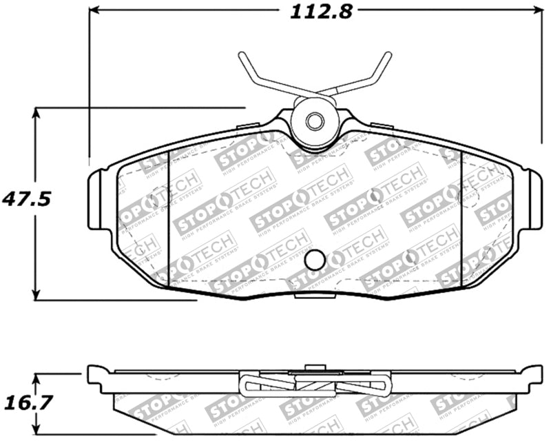 StopTech Performance 05-09 Ford Mustang Cobra/Mach 1 V6/GT / 10 Shelby/Shelby GT Rear Brake Pads Stoptech Brake Pads - Performance  AXOPROS