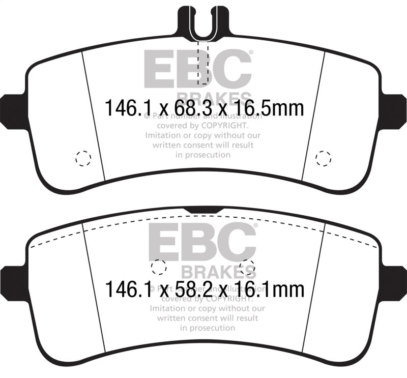 EBC 2015+ Mercedes-Benz C63 S AMG (W205) 4.0L Twin Turbo Bluestuff Rear Brake Pads EBC Brake Pads - Racing  AXOPROS