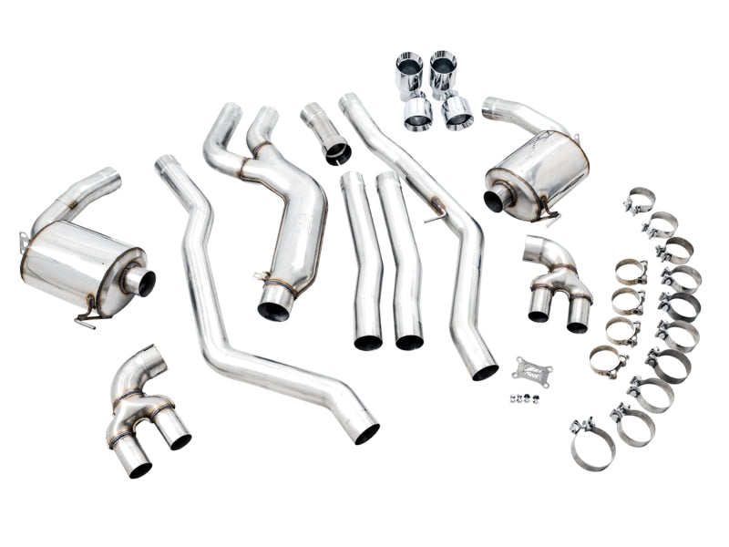 AWE Tuning 2019+ BMW M340i (G20) Non-Resonated Touring Edition Exhaust - Quad Chrome Silver Tips AWE Tuning Catback  AXOPROS