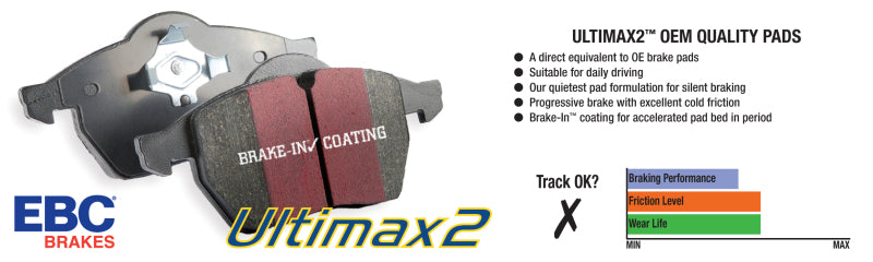EBC 10+ Lexus GX460 4.6 Ultimax2 Front Brake Pads EBC Brake Pads - OE  AXOPROS