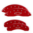 MGP 4 Caliper Covers Engraved Front & Rear Bowtie Red finish silver ch MGP Caliper Covers  AXOPROS