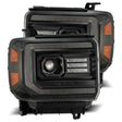 AlphaRex AlphaRex 14-18 GMC Sierra PRO-Series Proj Headlights Plank Alpha Blk w/Activ Light/Seq Signal/DRL Headlights aftermarket performance part