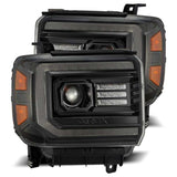 AlphaRex AlphaRex 14-18 GMC Sierra PRO-Series Proj Headlights Plank Alpha Blk w/Activ Light/Seq Signal/DRL Headlights aftermarket performance part