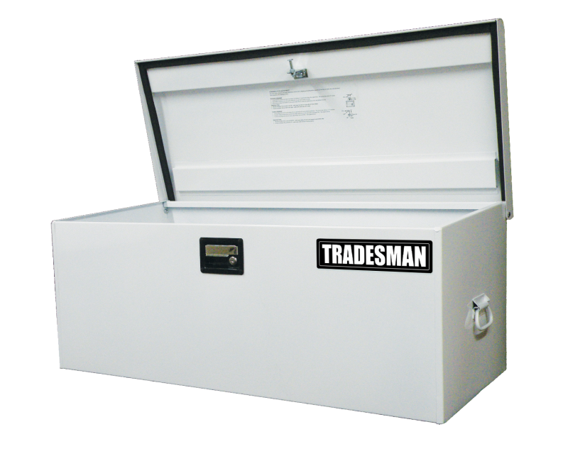 Tradesman Steel Job Site Box/Chest (Light Duty/Large) (42.75in.) - White Tradesman Truck Boxes & Storage  AXOPROS